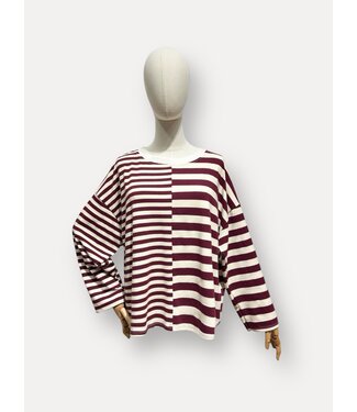 REA ASYMMETRIC STRIPE LONGSLEEVE BU