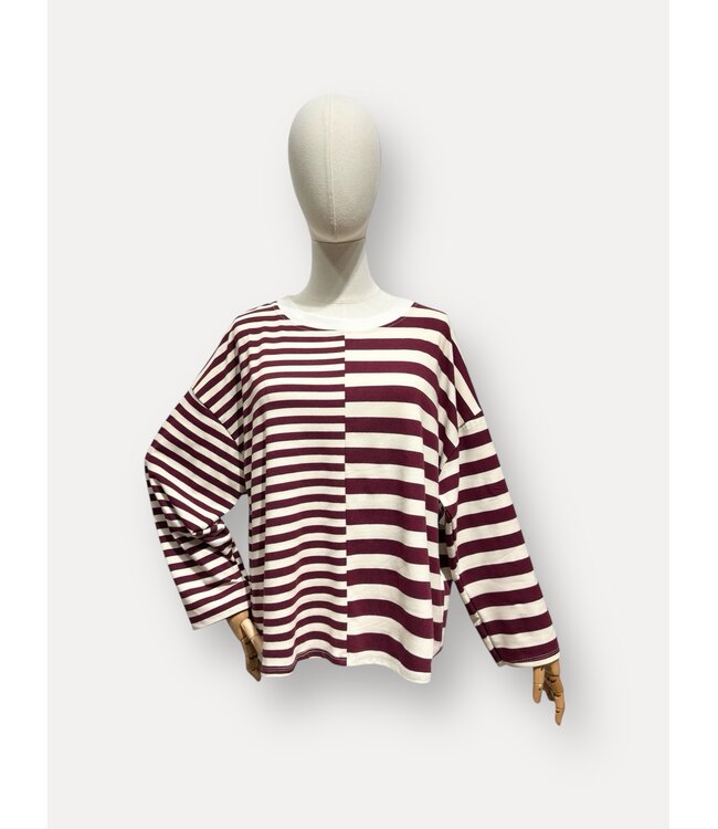 REA ASYMMETRIC STRIPE LONGSLEEVE BU