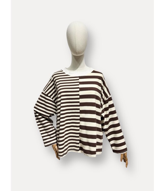 REA ASYMMETRIC STRIPE LONGSLEEVE BR