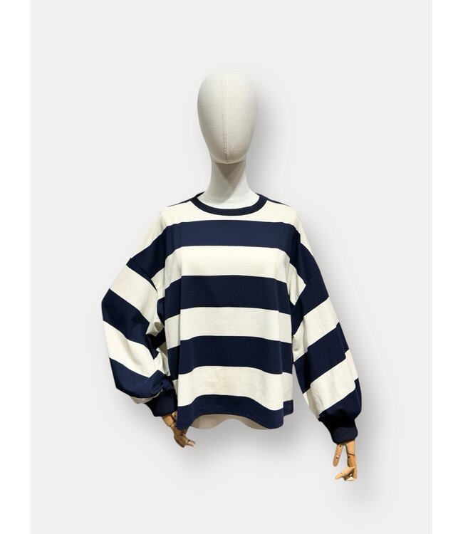 OTILLIA SWEAT BLOCK STRIPE BL
