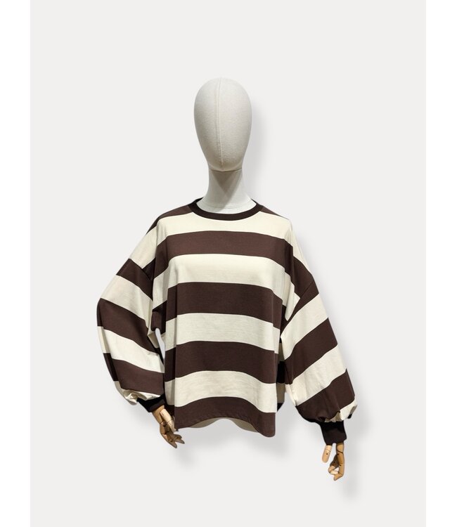 OTILLIA SWEAT BLOCK STRIPE BR