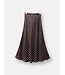 MILA  & ME LONG SATIN SKIRT DOTS CHOCO ONE SIZE