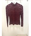 MILA  & ME SHEER LACE LONGSLEEVE BURGUNDY