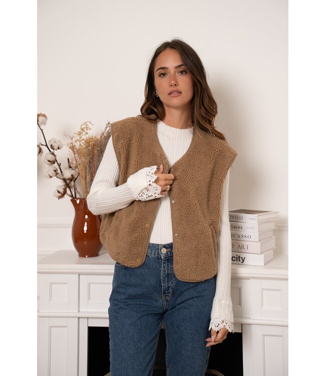 VIVI TEDDY GILET CAM