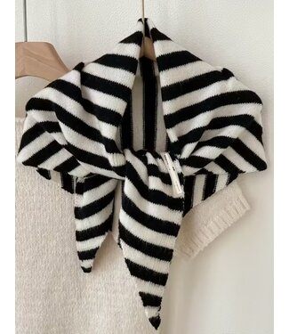 MILA  & ME KAIA SJAALTJE STRIPE BLACK/WHITE