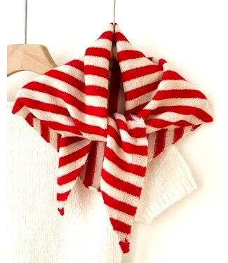 MILA  & ME KAIA SJAALTJE STRIPE BRIGHT RED/BEIGE