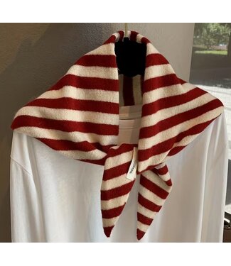 MILA  & ME KAIA SJAALTJE STRIPE WARM RED/BEIGE