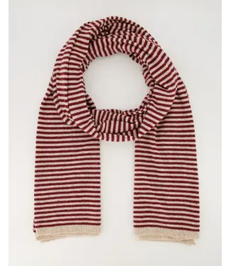 MILA  & ME CASSY SJAAL STRIPE BURGUNDY/CREME