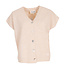 MILA  & ME BUTTON CARDIGAN SHORT SLEEVE CREME ONE SIZE