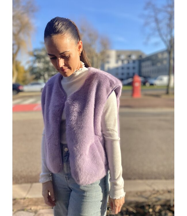 MILA  & ME ELOUISE FURRY GILET LILA ONE SIZE