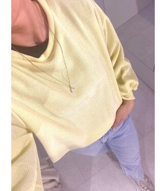 MILA  & ME TERRY SWEAT  GEEL ONE SIZE