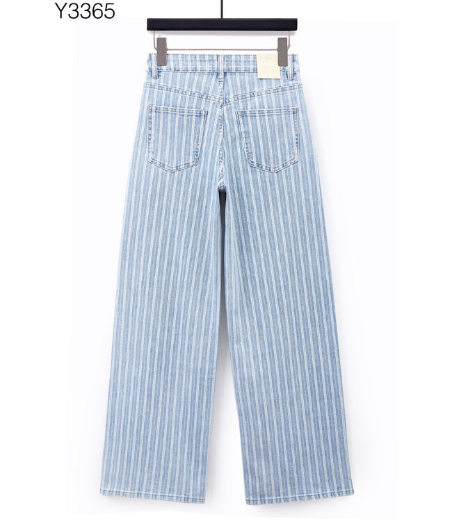 STRIPED WIDE LEG JEANS