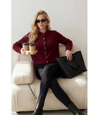 SOFT CARDIGAN PEARL BUTTON BUR