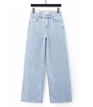 STRIPED WIDE LEG JEANS