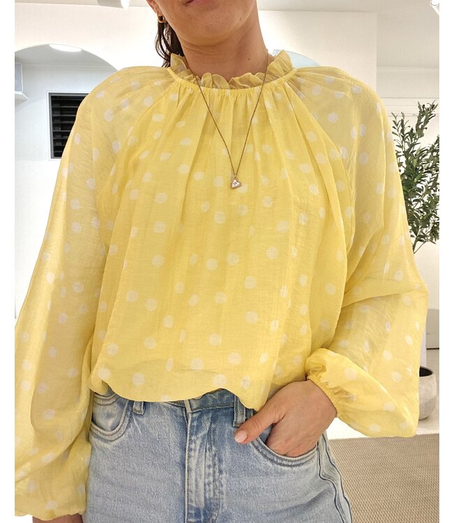 POLKA DOT BLOUSE YEL