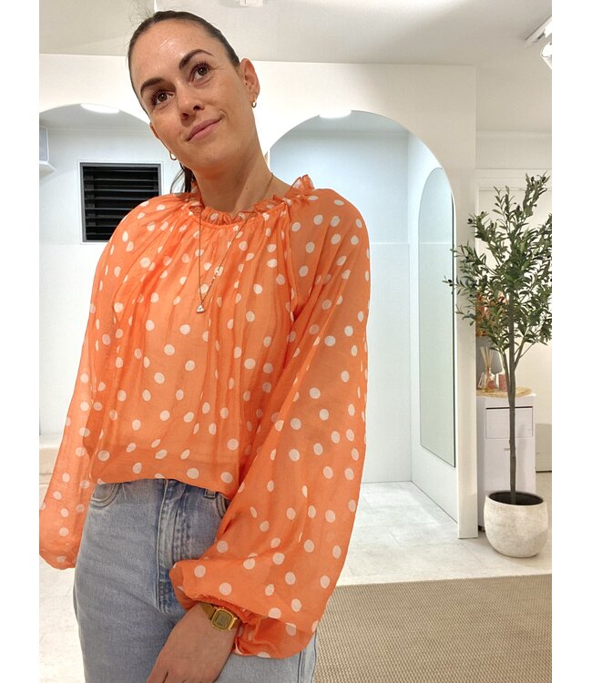 POLKA DOT BLOUSE OR