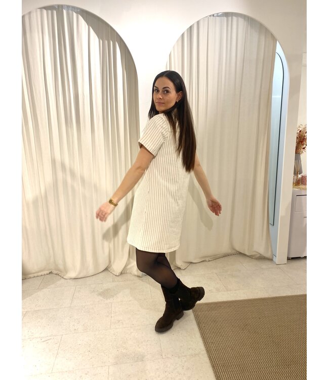 ROUANE STRIPED DRESS SHORT SL