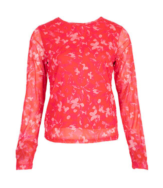 FLOWER MESH TOP LS
