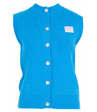 MILA  & ME SOHO KNIT BUTTON TOP BLUE S TOT L