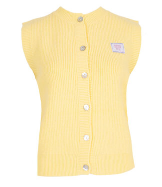 MILA  & ME SOHO KNIT BUTTON TOP YELLOW S TOT L