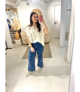 MILA  & ME FLEA SHIRT ECRU ONE SIZE