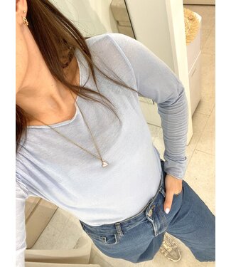 MILA  & ME CASSIE LONGSLEEVE CASHMERE BABY BLUE ONE SIZE