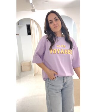 MILA  & ME CLUB T-SHIRT OVERSIZED LILA S TOT L