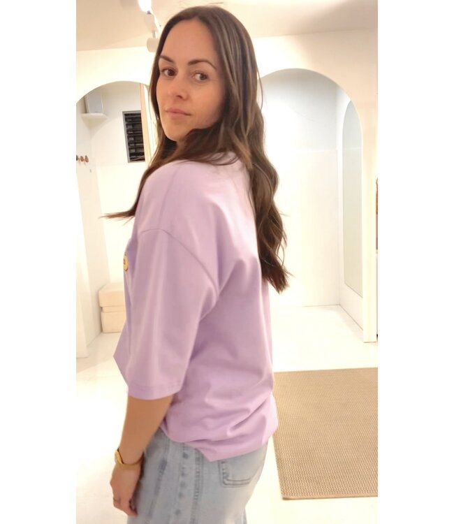 CLUB T-SHIRT OVERSIZED LILA S TOT L