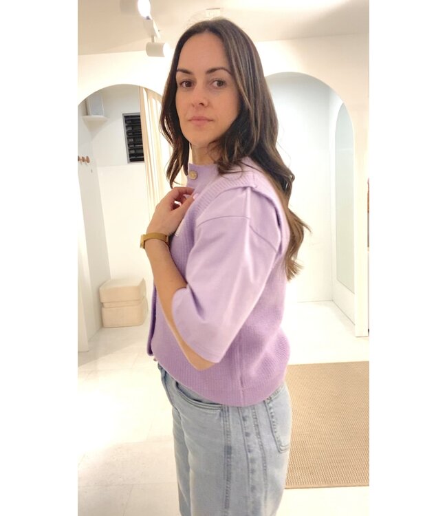 SOHO KNIT BUTTON TOP LILA S TOT L