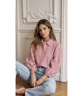 SOFT DENIM BLOUSE GESTREEPT RO