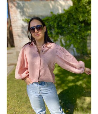 SOFT DENIM BLOUSE GESTREEPT RO