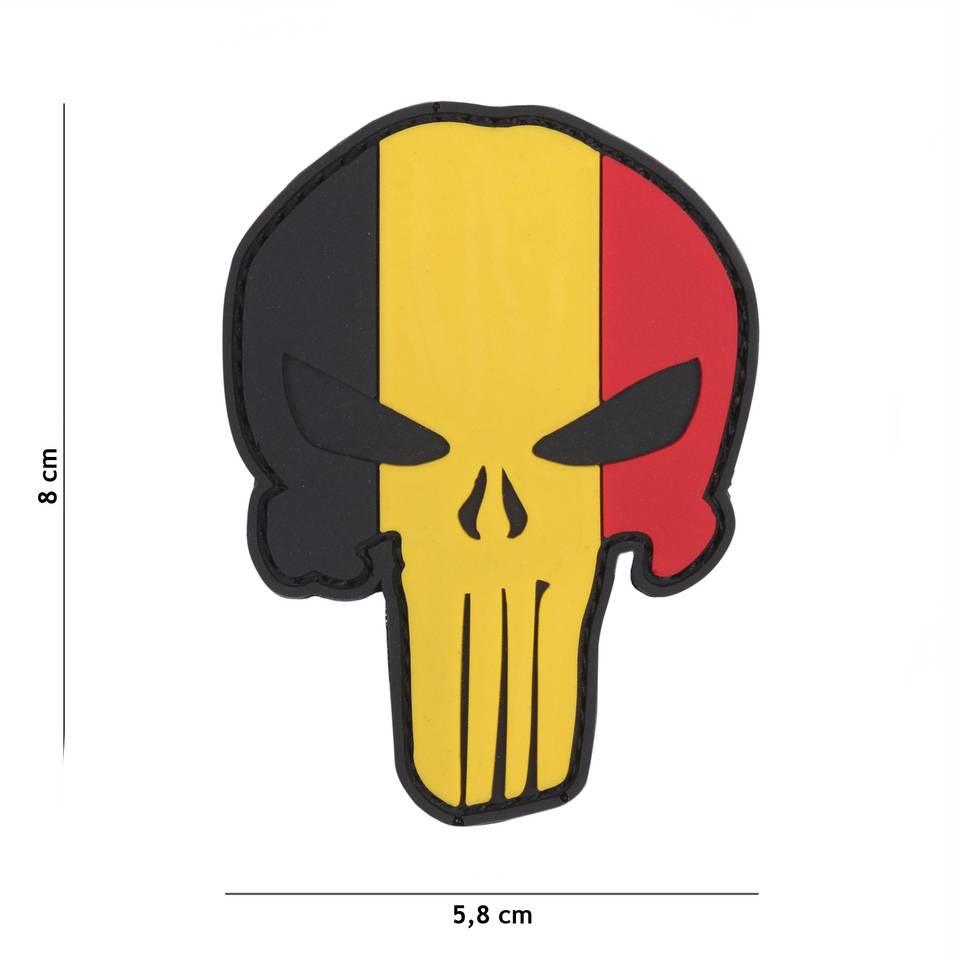 3 D patch Belgium skull