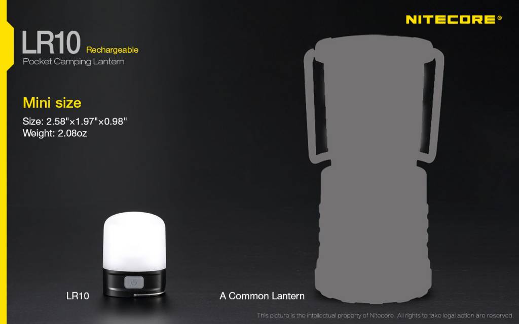 NiteCore LED Lantaarn 'LR10' - zwart