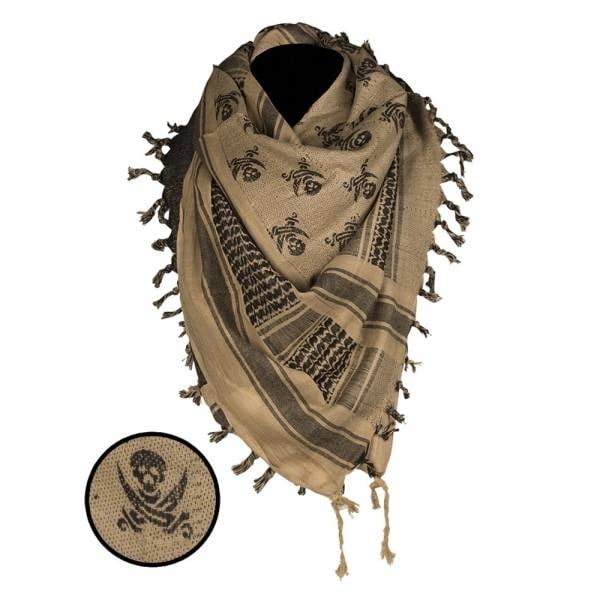 Shemagh Scarf Skull - Coyote / Black