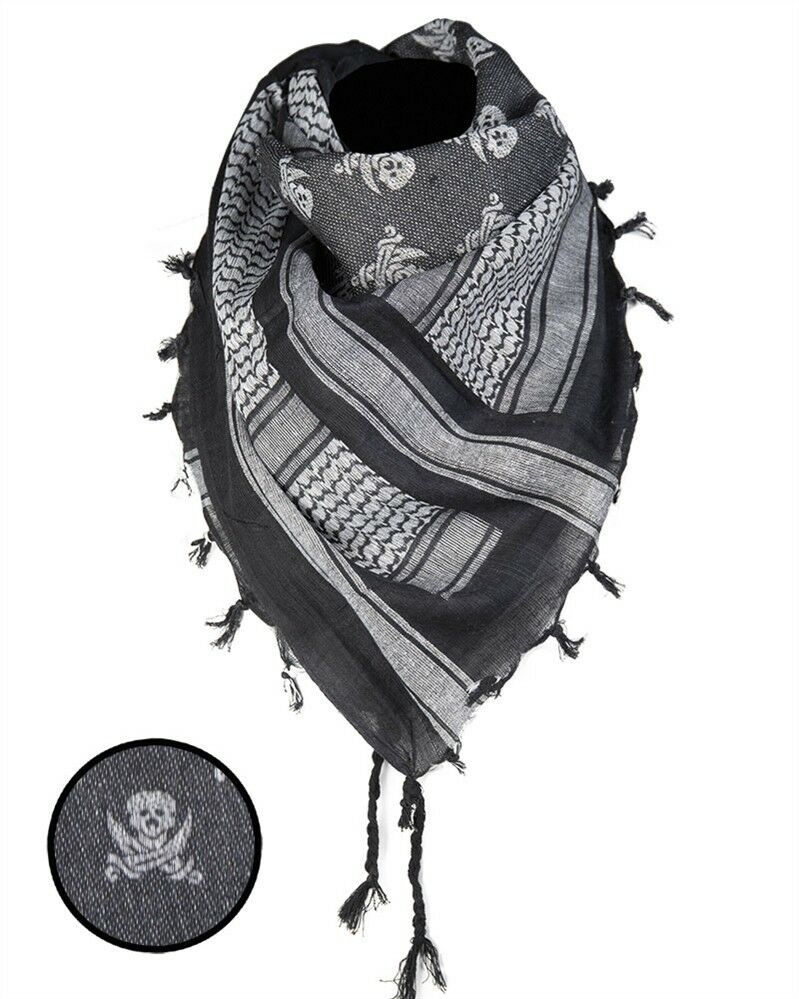 Shemagh Scarf Skull - Coyote / Black