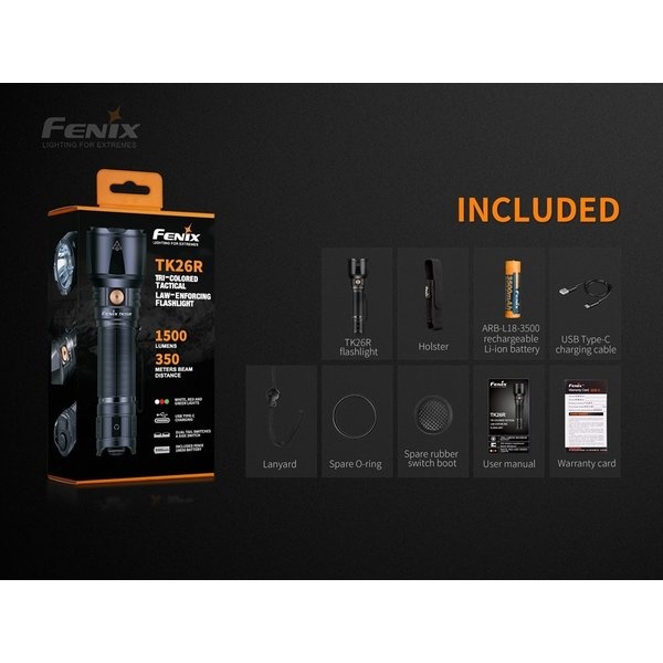 Fenix TK26R zaklamp  1500 lumen