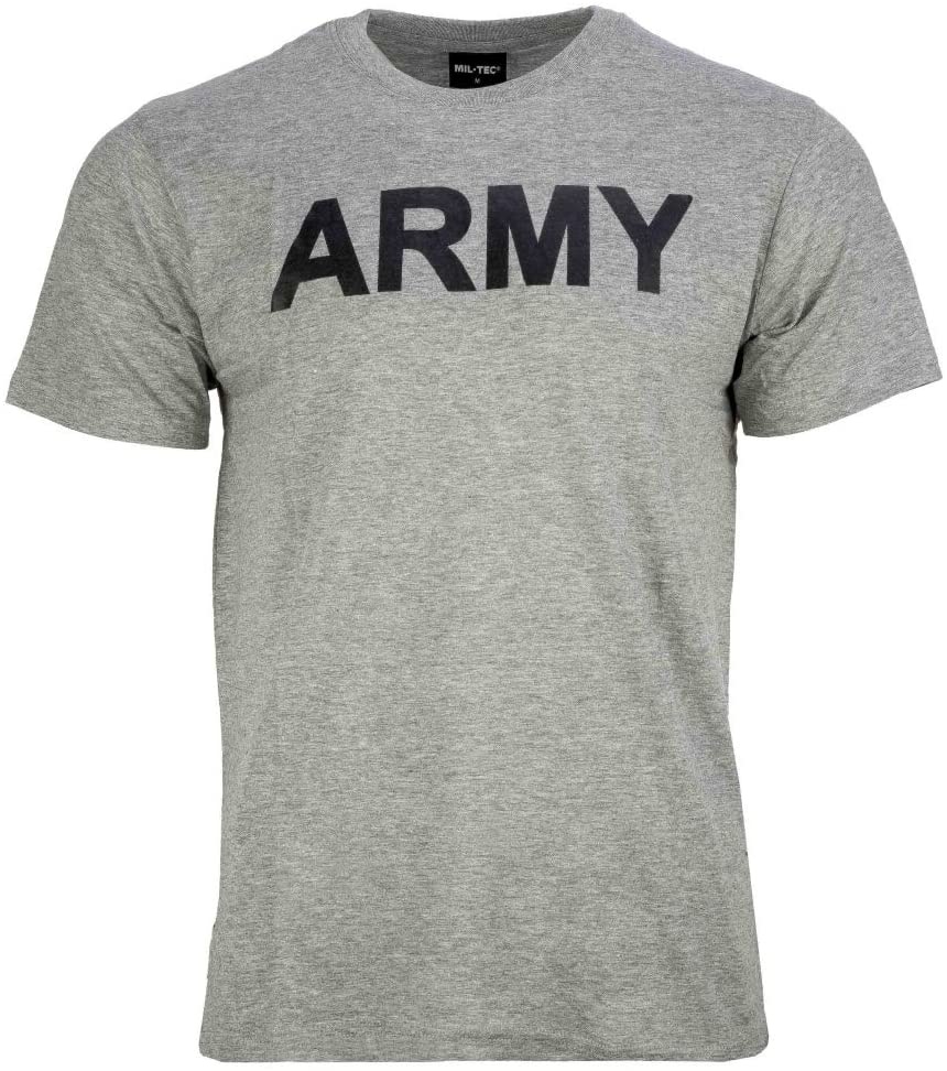 T-shirt bedrukt Army grijs