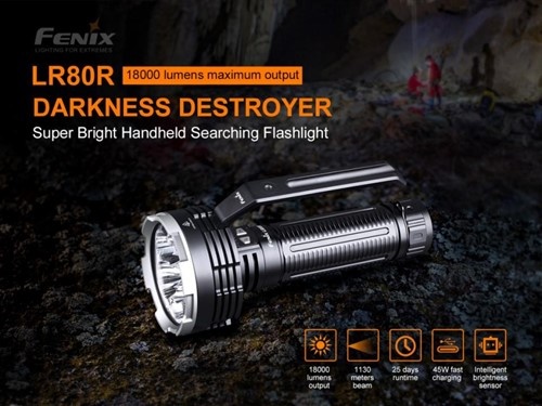 Fenix LR80R oplaadbare led-zaklamp, 18000 lumen