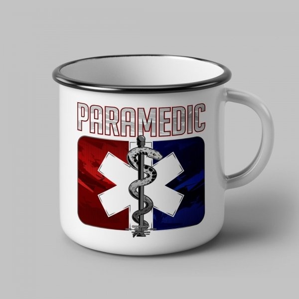 Para Medic //  geëmailleerde metalen mok  280 ml.