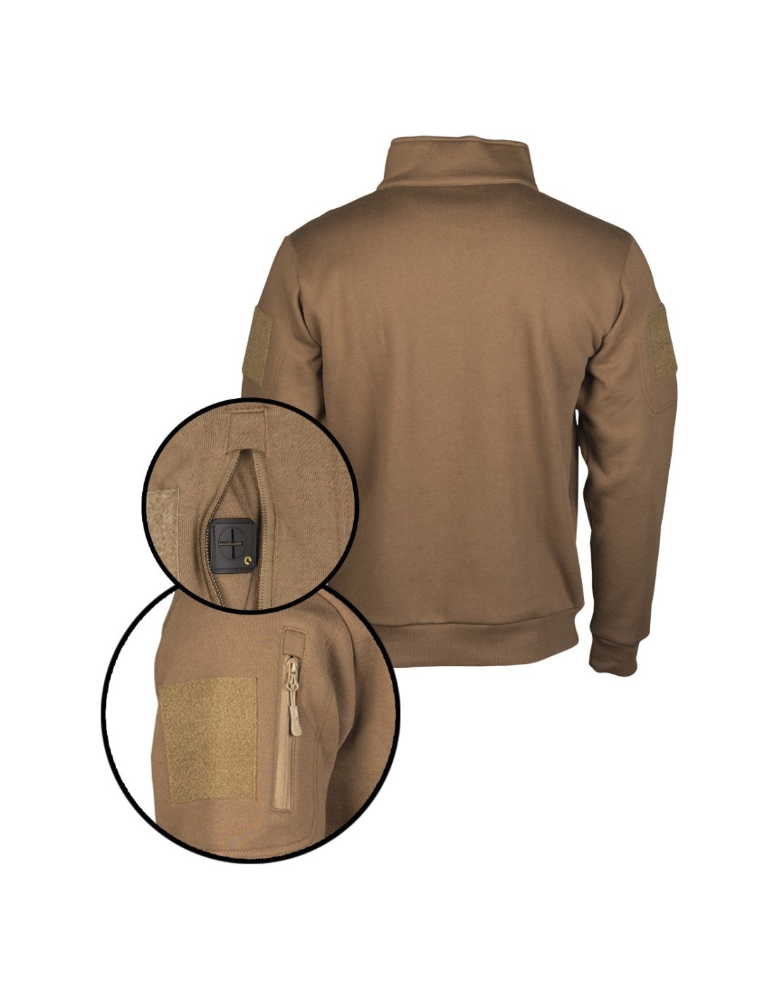 Mil tec TACTICAL SWEATSHIRT met ZIPPER  - Coyote