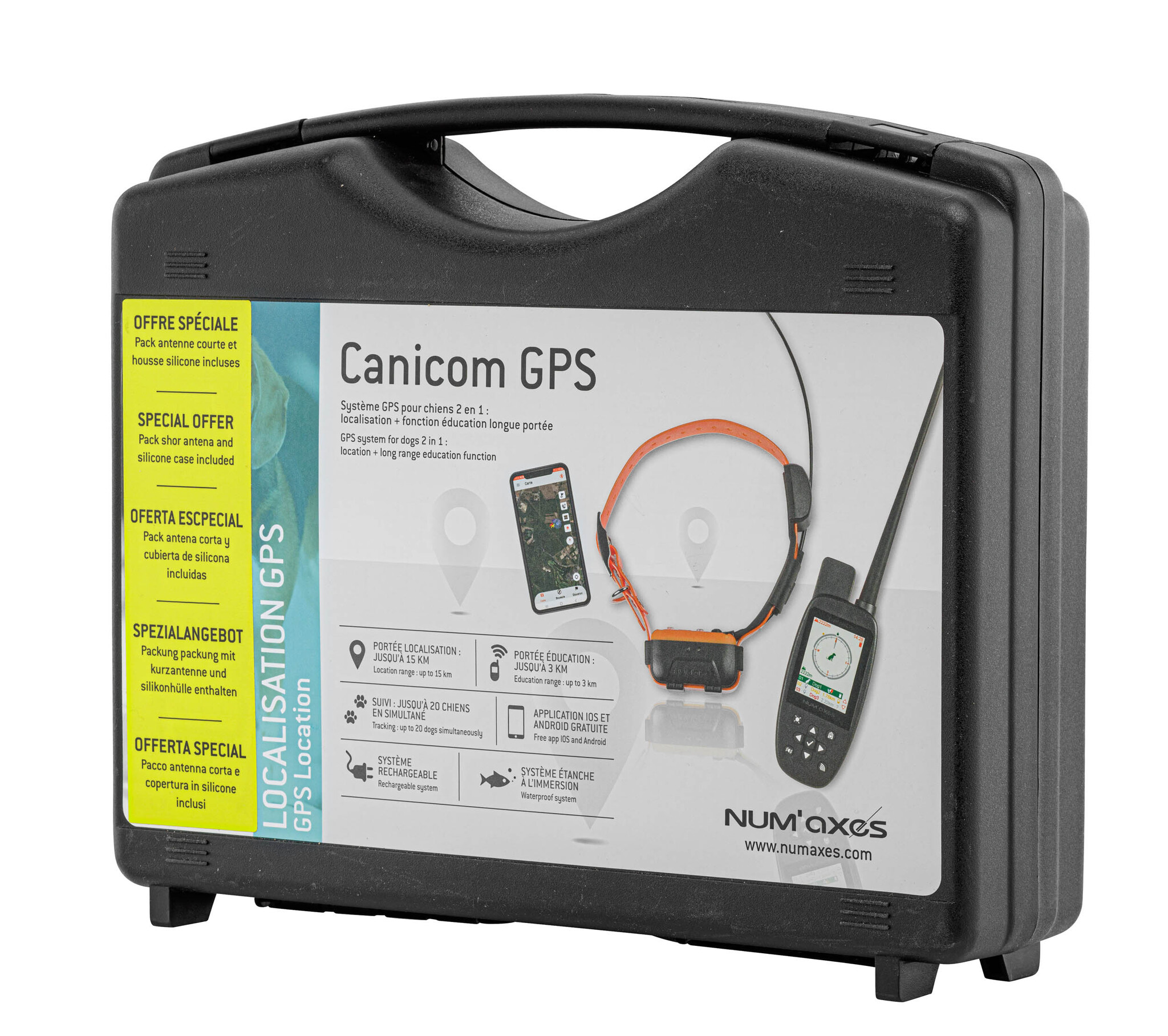PACK CANICOM GPS KORTE ANTENNE EN SILICONEN HOES