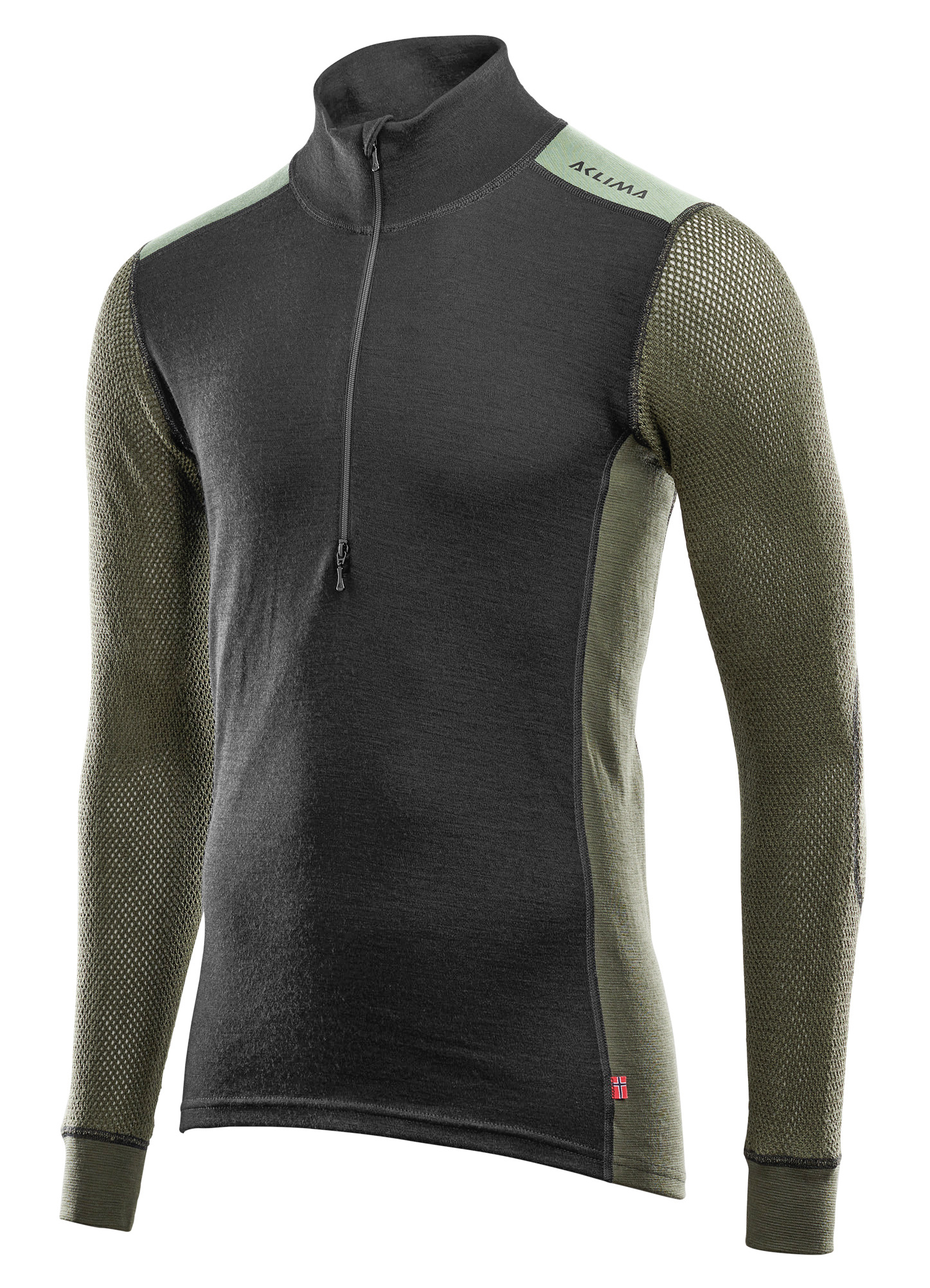 ACLIMA WoolNet Hybrid Mock Neck met zipper sluiting
