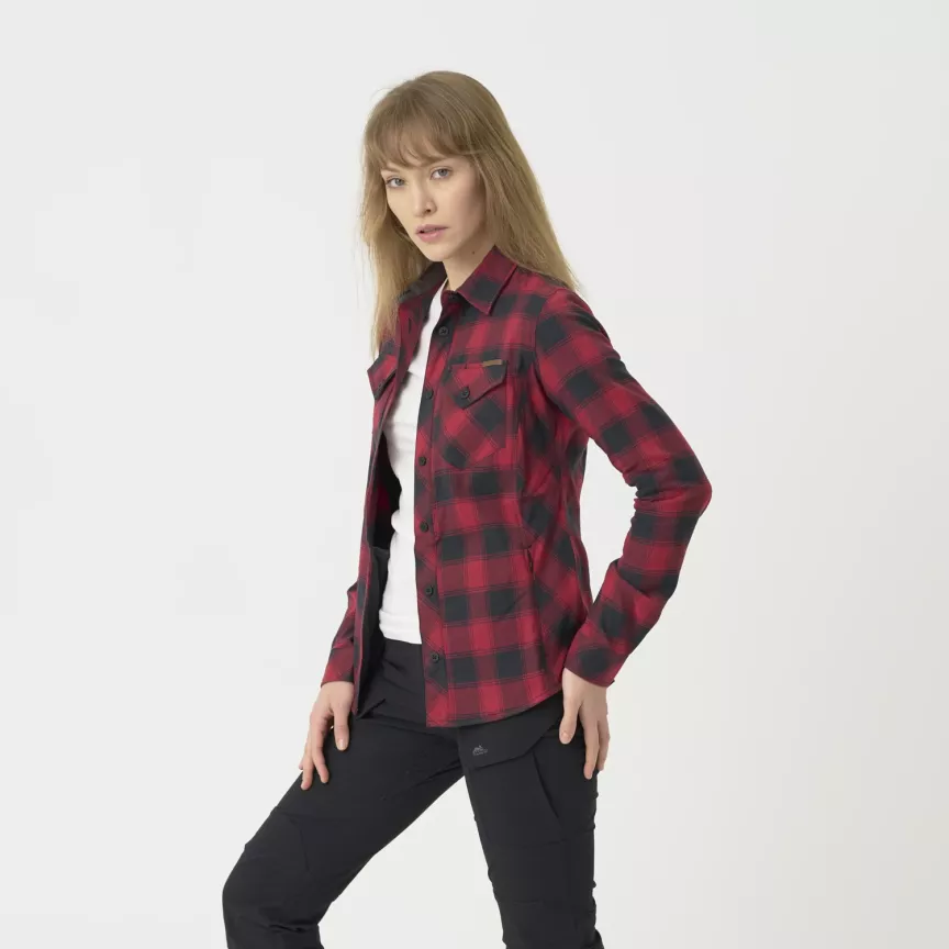 Helikon-Tex Marigold Woman's Shirt - Coral Crimson Checkered