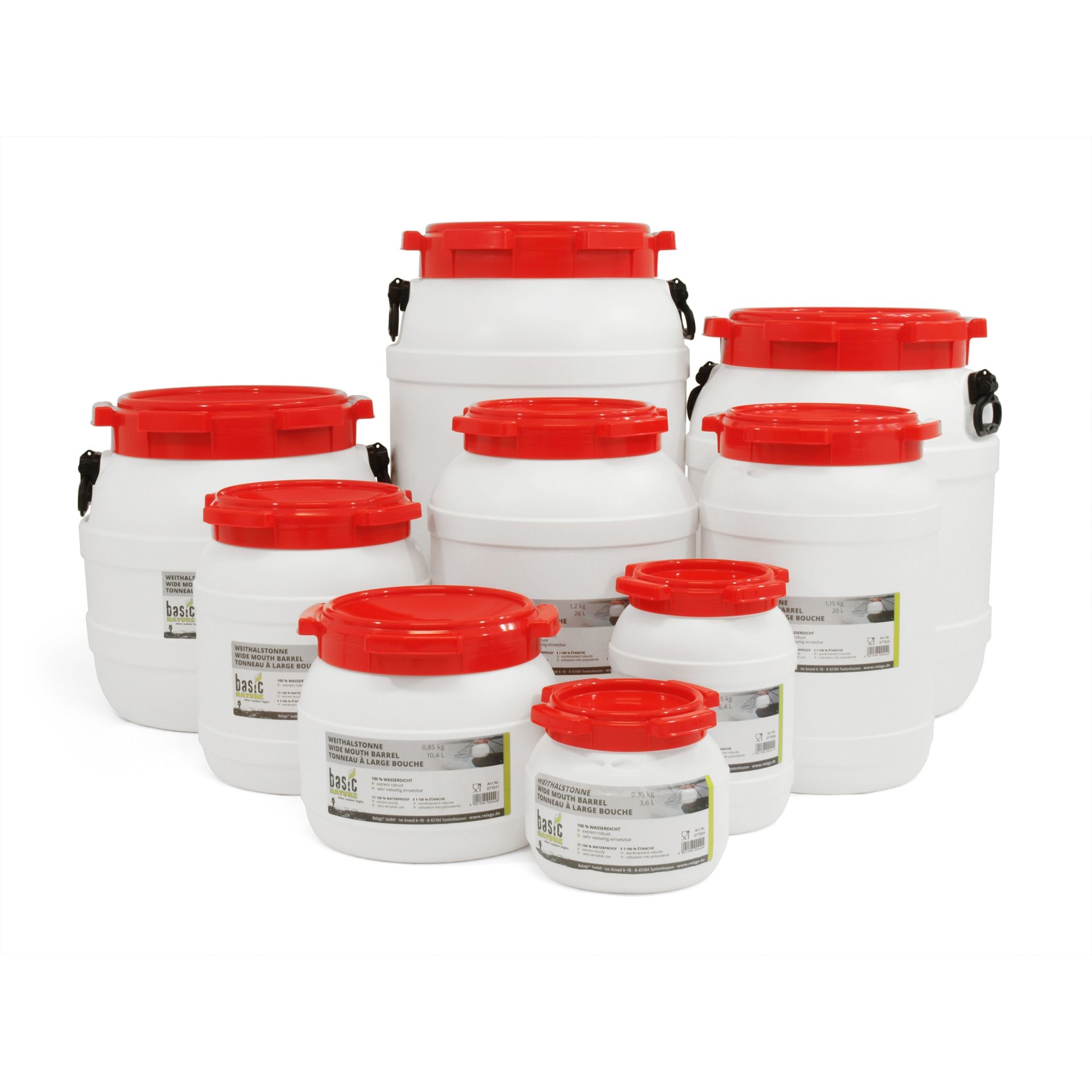 Waterdichte plastieken tonnen     Rond  / vierkant