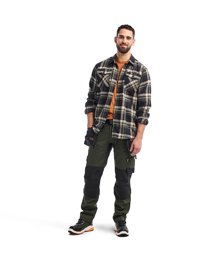 Blaklader  Overhemd Flanel   Kleur: Gebrand rood/Donker marineblauw (5986)