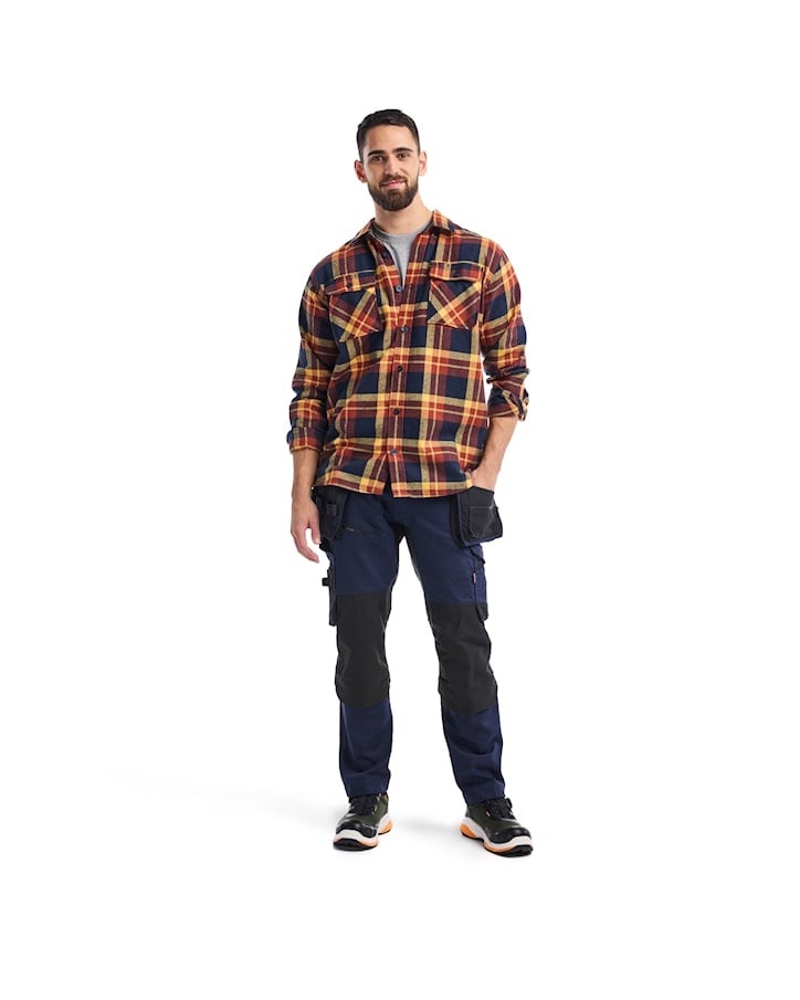 Blaklader Overhemd Flanel  Kleur: Donker herfstgroen/Zwart