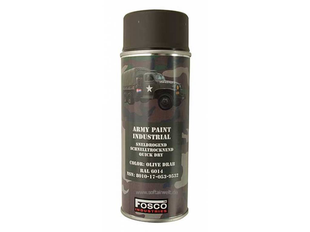 FosCo Industries Olive Drab RAL 6014 spuitbus legerverf sneldrogend 400ml 469312