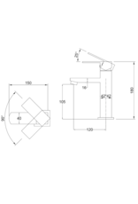 Linea Uno Waschbecken Ventil Virum Schicht (rostfreier stahl)