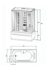 Wiesbaden Paris bad/douche 170x90 h 220 cm veiligheidsglas 5 mm