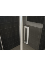 Wiesbaden Wiesbaden Uni douchecabine draaideur met zijwand 90x90 cm chroom met helder glas 8mm NANO